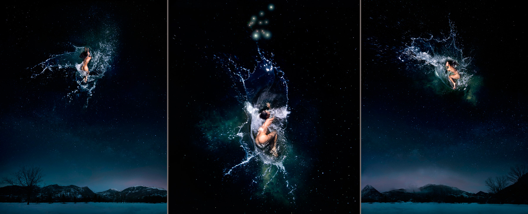 EUFONÍA de la Constelación de ACUARIO. Fotografía digital nocturna y acuática. Configuración y retoque digitales
