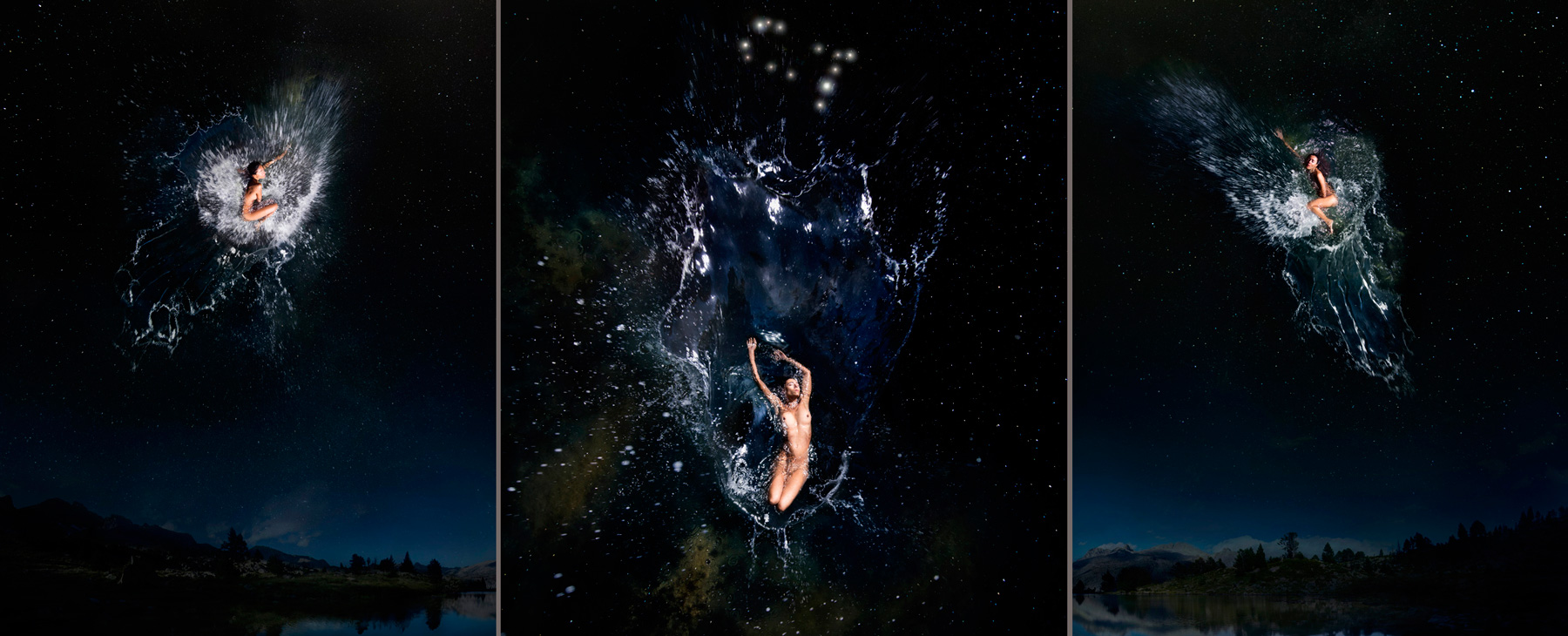 EUFONÍA de la Constelación de GÉMINIS. Fotografía digital nocturna y acuática. Configuración y retoque digitales