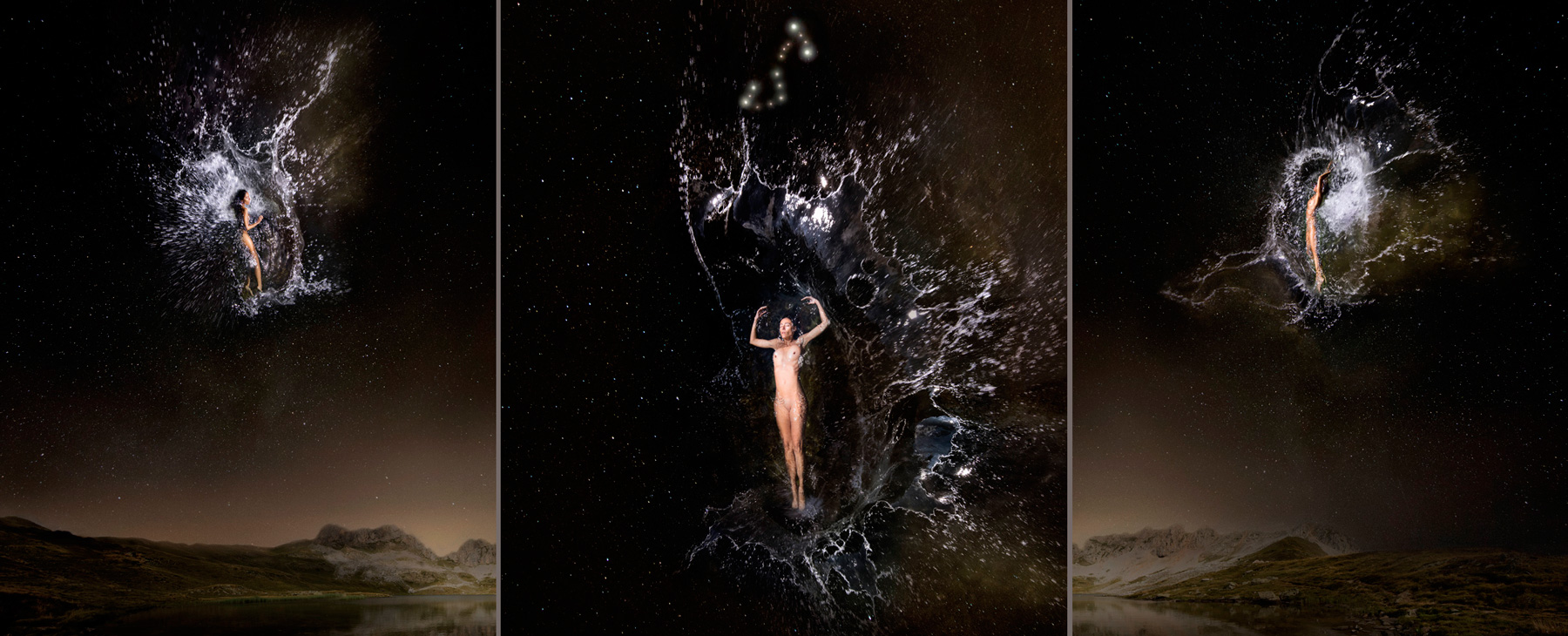 EUFONÍA de la Constelación de ESCORPIO. Fotografía digital nocturna y acuática. Configuración y retoque digitales